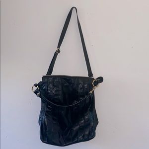 Badgley Mischka Black Leather Large Crossbody
